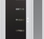 Modern Steel Front Door Diamond C8 52" x 80" white/white clear Glass Panel black LHI with Sidelite frosted Glass