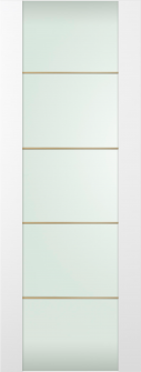 DOOR SLAB SMART PRO H3G 4H GOLD STRIPS VETRO POLAR WHITE 32" X 84" X 1 3/4" TEMPERED FROSTED GLASS