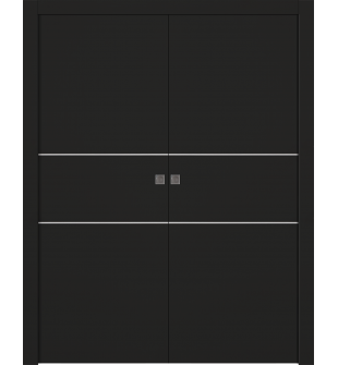 Optima 2H Black Matte Double pocket doors