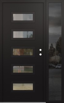 Diamond D1 50" x 80" black/black clear Glass Panel black LHI with Sidelite mirrored Glass