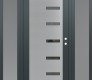 Modern Steel Front Door Diamond C8 60" x 80" anthracite/anthracite mirrored Glass Panel stainless steel LHI with 2 Sidelites frosted Glass