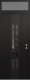 DIAMOND A8 36" X 96" BLACK/BLACK MIRRORED GLASS PANEL BLACK LHI WITH TRANSOM FROSTED GLASS