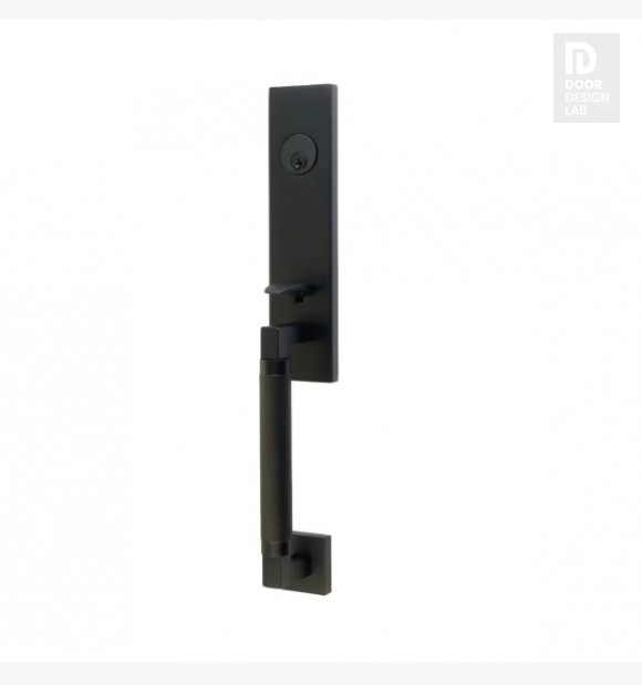 EMTEK HERCULES KNURLED MONOLITHIC DOUBLE CYLINDER KEYD 4228 FLAT BLACK US19 for Steel Front Doors