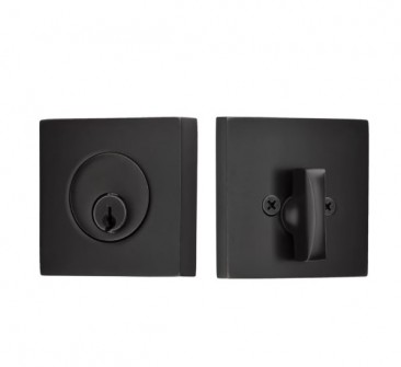 EMTEK SQUARE DEADBOLT DOUBLE CYLINDER 8369 FLAT BLACK US19