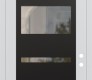 Modern Steel Front Door Diamond C10 36" x 96" white/white clear Glass Panel black LHI with Transom frosted Glass