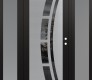 Modern Steel Front Door Diamond C12 60" x 80" black/black mirrored Glass Panel stainless steel LHI with 2 Sidelites frosted Glass