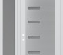 Modern Steel Front Door Diamond C8 48" x 96" white/white frosted Glass Panel stainless steel RHI with Sidelite and Transom frosted Glass