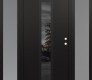 Modern Steel Front Door DIAMOND A1 64" X 80" BLACK/BLACK MIRRORED GLASS PANEL BLACK LHI WITH 2 SIDELITES FROSTED GLASS