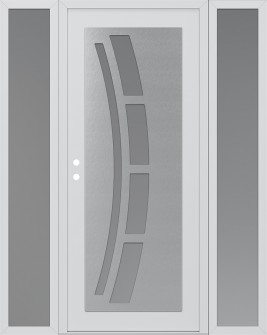 Diamond C12 68" x 80" white/white frosted Glass Panel stainless steel RHI with 2 Sidelites frosted Glass