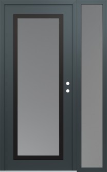 Diamond C1 52" x 80" anthracite/anthracite frosted Glass Panel black LHI with Sidelite frosted Glass