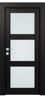 Avon 3 Lite Vetro Black Matte Hinged doors