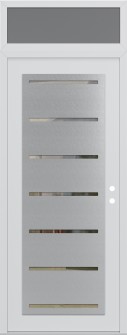Diamond C11 36" x 96" white/white clear Glass Panel stainless steel LHI with Transom frosted Glass