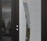 Modern Steel Front Door Diamond C4 50" x 96" black/black clear Glass Panel stainless steel RHI with Sidelite and Transom mirrored Glass