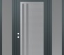 Modern Steel Front Door Diamond C6 60" x 96" anthracite/anthracite frosted Glass Panel stainless steel RHI with 2 Sidelites and Transom frosted Glass