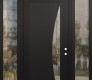 Modern Steel Front Door Diamond C13 60" x 96" black/black clear Glass Panel black LHI with 2 Sidelites and Transom clear Glass
