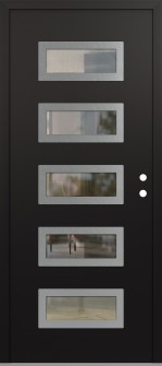 Diamond D1 36" x 80" black/black clear Glass Panel stainless steel LHI