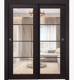 Avanti 4 Lite Clear Vetro Black Apricot Bypass doors