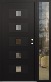 Diamond D8 50" x 80" black/black clear Glass Panel black LHI with Sidelite clear Glass