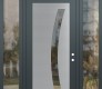 Modern Steel Front Door Diamond C4 68" x 96" anthracite/anthracite clear Glass Panel stainless steel LHI with 2 Sidelites and Transom clear Glass