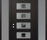 Diamond D8 60" x 96" black/black mirrored Glass Panel stainless steel RHI with 2 Sidelites and Transom frosted Glass