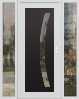 Diamond C4 68" x 80" white/white clear Glass Panel black LHI with 2 Sidelites clear Glass