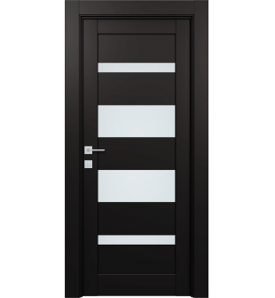 Mirella Vetro Black Matte Hinged doors