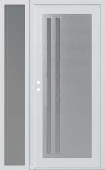 Diamond C6 52" x 80" white/white frosted Glass Panel stainless steel RHI with Sidelite frosted Glass