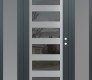Modern Steel Front Door Diamond C9 68" x 80" anthracite/anthracite mirrored Glass Panel stainless steel LHI with 2 Sidelites frosted Glass