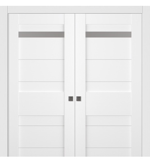 Imma Vetro Bianco Noble Double pocket doors