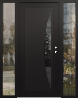 Diamond C13 60" x 80" black/black mirrored Glass Panel black LHI with 2 Sidelites clear Glass