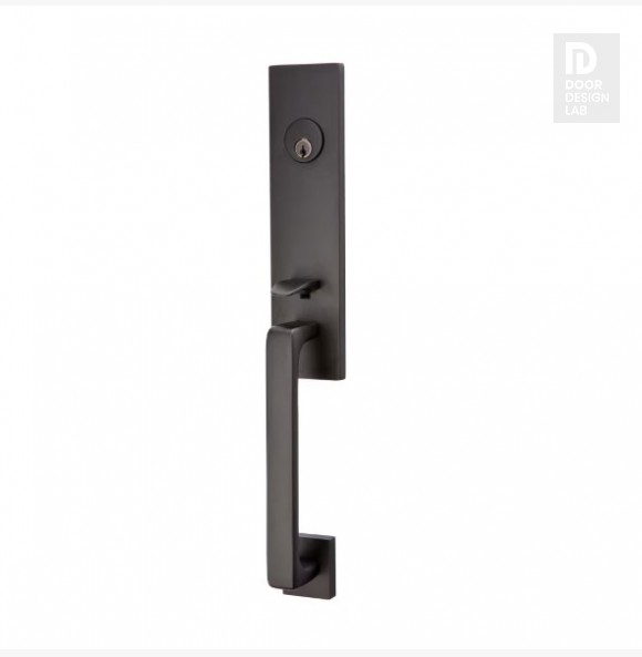 EMTEK DAVOS DUMMY 4808 FLAT BLACK US19 for Steel Front Doors