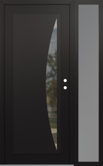 Diamond C13 50" x 80" black/black clear Glass Panel black LHI with Sidelite frosted Glass