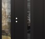 Modern Steel Front Door DIAMOND A2 50" X 80" BLACK/BLACK MIRRORED GLASS PANEL BLACK RHI WITH SIDELITE CLEAR GLASS
