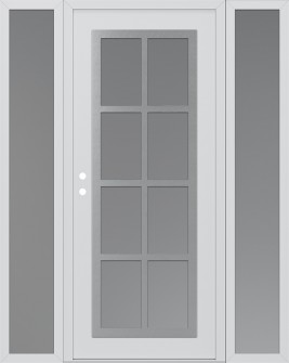 Diamond C16 64" x 80" white/white frosted Glass Panel stainless steel RHI with 2 Sidelites frosted Glass