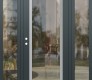 Modern Steel Front Door Diamond C1 60" x 80" anthracite/anthracite clear Glass Panel stainless steel RHI with 2 Sidelites clear Glass