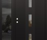 Modern Steel Front Door DIAMOND A7 48" X 80" BLACK/BLACK CLEAR GLASS PANEL BLACK RHI WITH SIDELITE MIRRORED GLASS