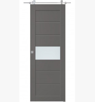 Edna Vetro Gray Matte Barn doors