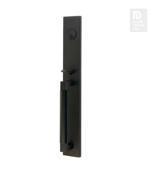 EMTEK HERCULES SMOOTH FULL LENGTH SINGLE CYLINDER KEYD 4216 FLAT BLACK US19 for Steel Front Doors