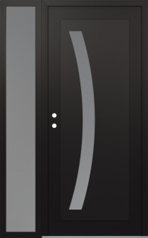 Diamond C4 48" x 80" black/white frosted Glass Panel black RHI with Sidelite frosted Glass