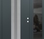 Modern Steel Front Door DIAMOND A2 50" X 80" ANTHRACITE/ANTHRACITE FROSTED GLASS PANEL STAINLESS STEEL LHI WITH SIDELITE MIRRORED GLASS