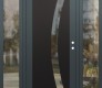Modern Steel Front Door Diamond C4 64" x 80" anthracite/anthracite clear Glass Panel black LHI with 2 Sidelites clear Glass