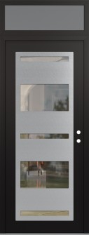 Diamond C10 36" x 96" black/black clear Glass Panel stainless steel LHI with Transom frosted Glass