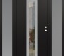 Modern Steel Front Door DIAMOND A1 68" X 80" BLACK/BLACK CLEAR GLASS PANEL STAINLESS STEEL LHI WITH 2 SIDELITES FROSTED GLASS