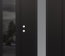 Modern Steel Front Door DIAMOND A1 52" X 80" BLACK/WHITE FROSTED GLASS PANEL BLACK RHI WITH SIDELITE MIRRORED GLASS