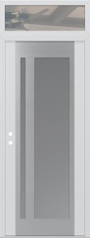 Diamond C15 36" x 96" white/white frosted Glass Panel stainless steel RHI with Transom clear Glass