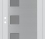 Modern Steel Front Door Diamond C5 36" x 80" white/white frosted Glass Panel stainless steel RHI