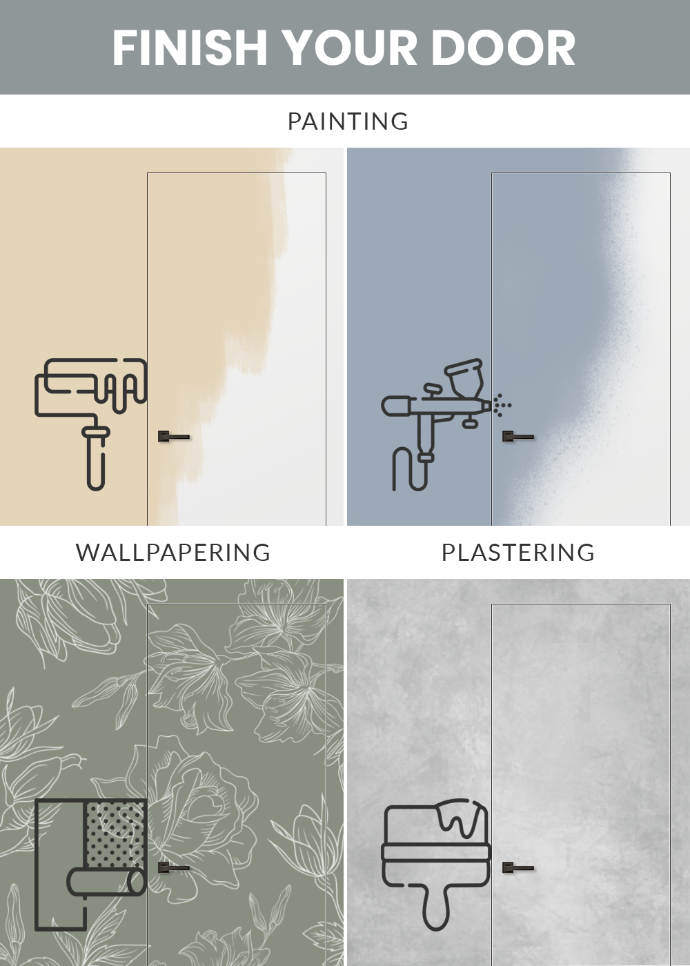 Modern interior Primed Door Example For Painting In Grey Door Design Lab