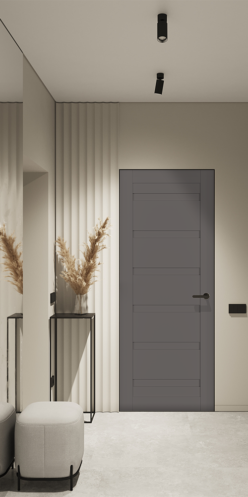 【新品未使用】living room +TPU doorセット　グレー Louver Gray Matte Modern Interior Frameless Door for $419.00