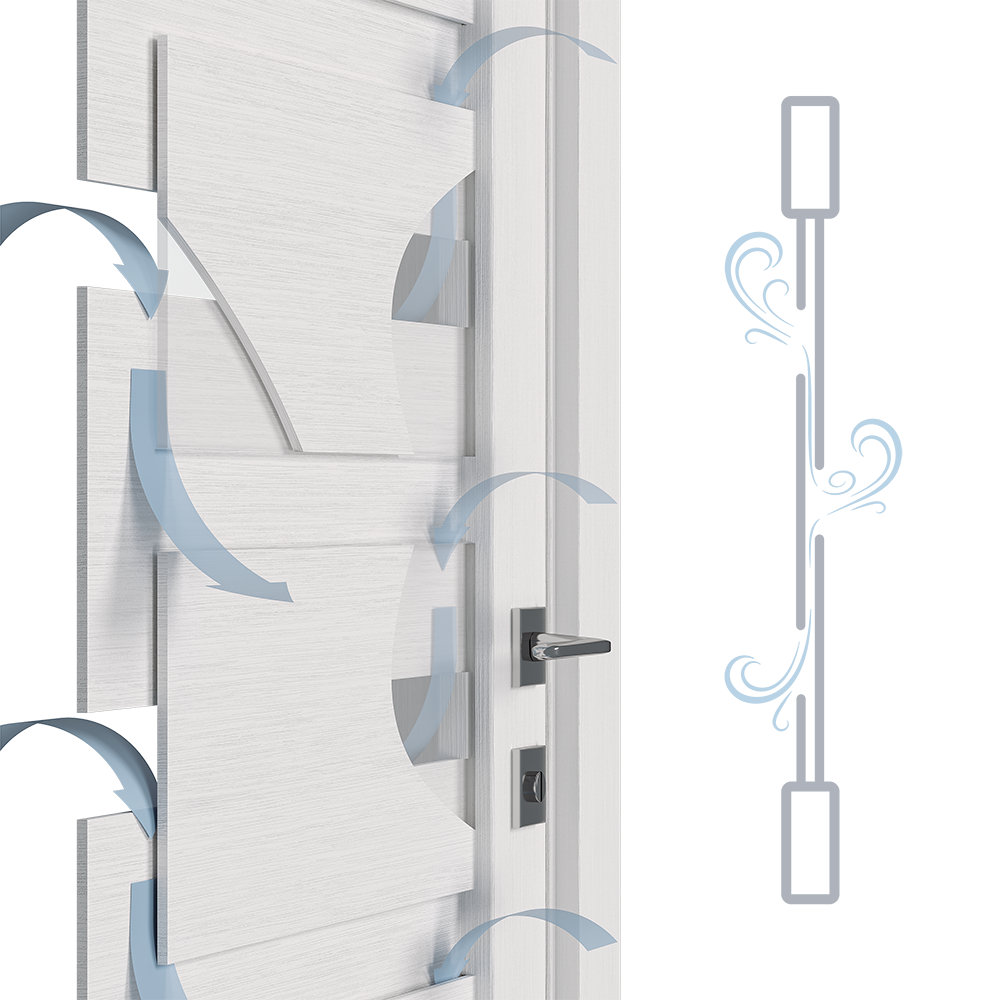 Modern interior DOOR SLAB LOUVER BIANCO NOBLE 18" X 84" X 1 9/16