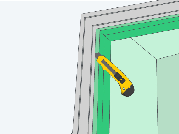 Cut the sealant between the wall and the paneling